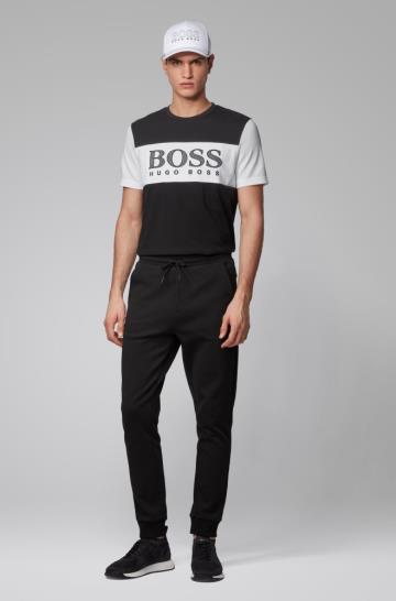 Koszulki BOSS Colour Block Czarne Męskie (Pl15502)